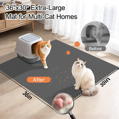 Purr Mates XL washable litter mat simplifies daily cleanup