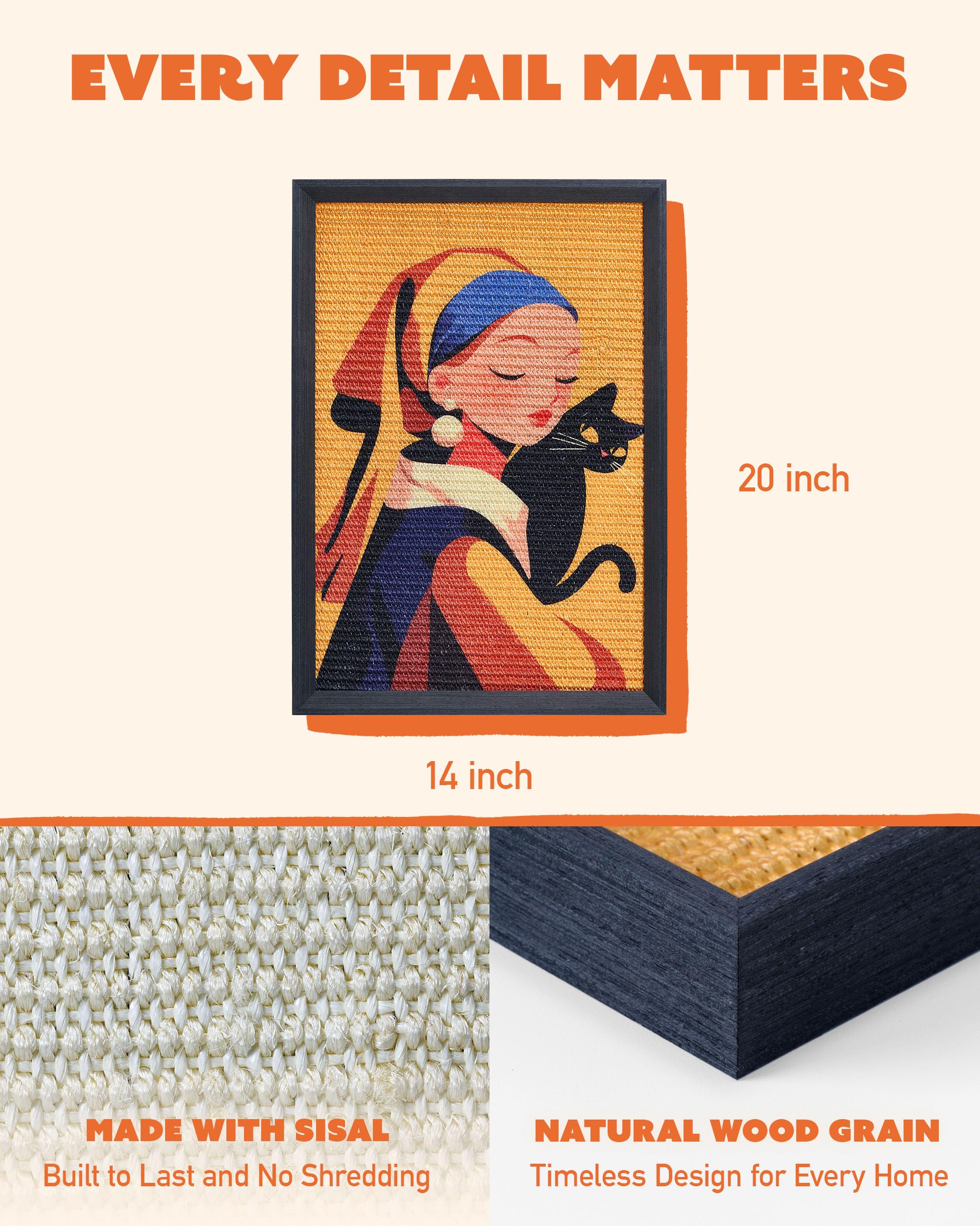 PURRDEE durable sisal scratchpad providing natural texture for daily scratching.