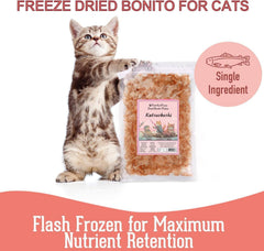 Purrfect Paws Bonito Flakes in a pet bowl ready to sprinkle on meals.