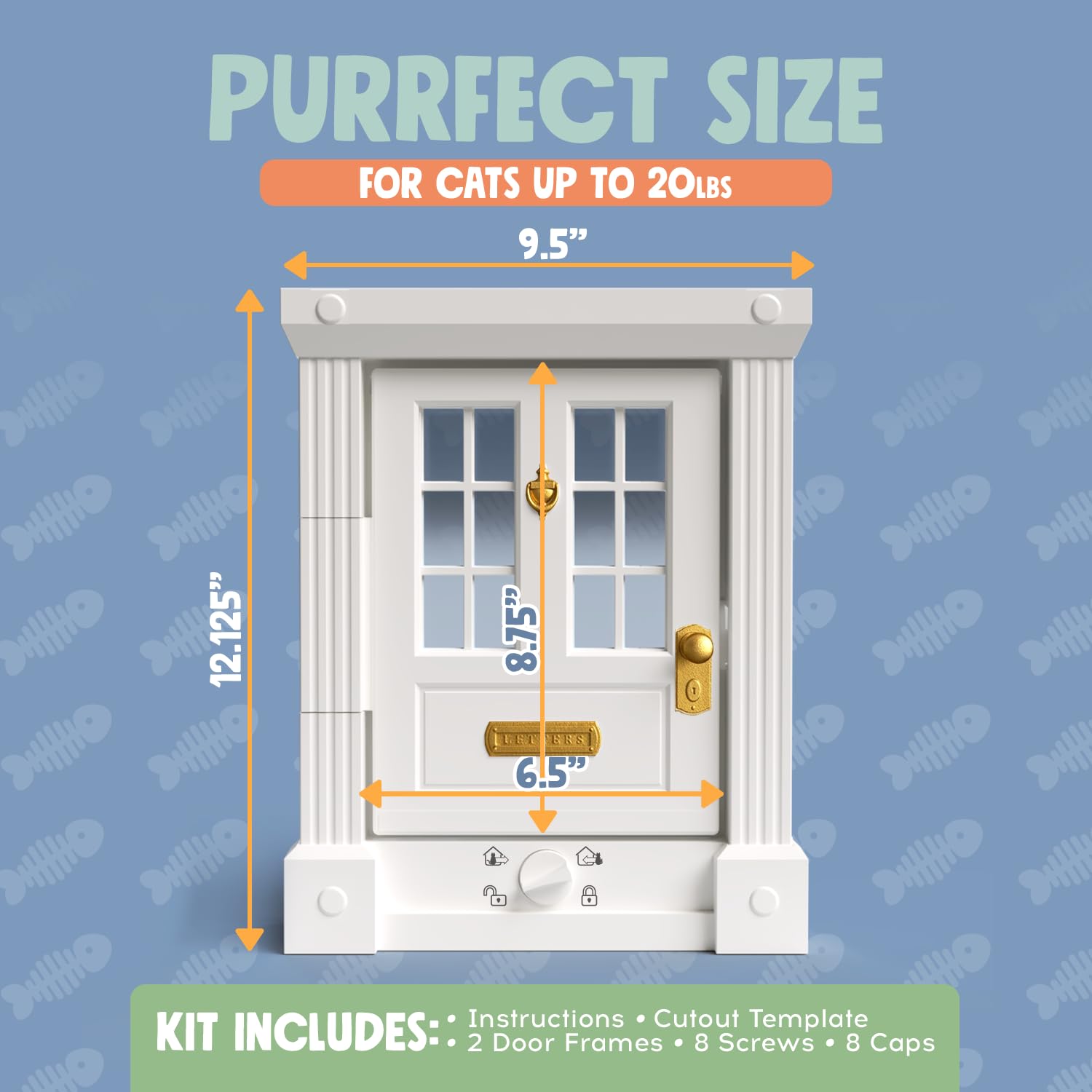 Purrfect Portal decorative frame suits doors while providing pet access.