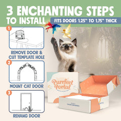 Purrfect Portal Fairy Door durable frame withstands daily kitty activity.