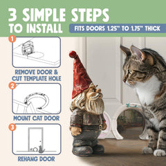 Purrfect Portal Gnome Door provides a dog access option in a multi-pet home.