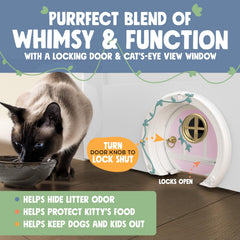 Purrfect Portal Gnome Door installs easily with included hardware on interior hollow doors.