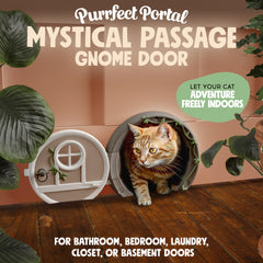 Purrfect Portal gnome door lockable panel detail demonstrating secure access for your curious cat.