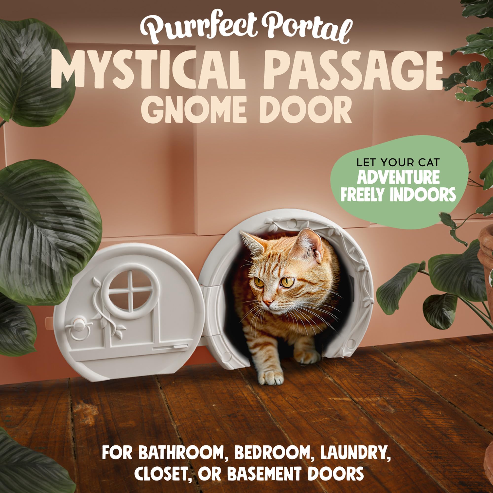 Lockable cat door design from Purrfect Portal controls access.