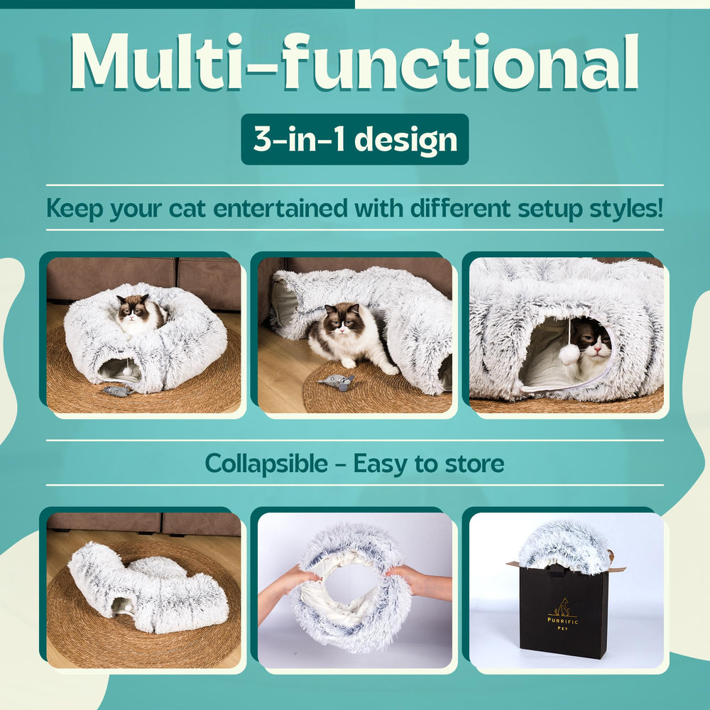 Purrific Pet large donut tunnel enables playful exploration