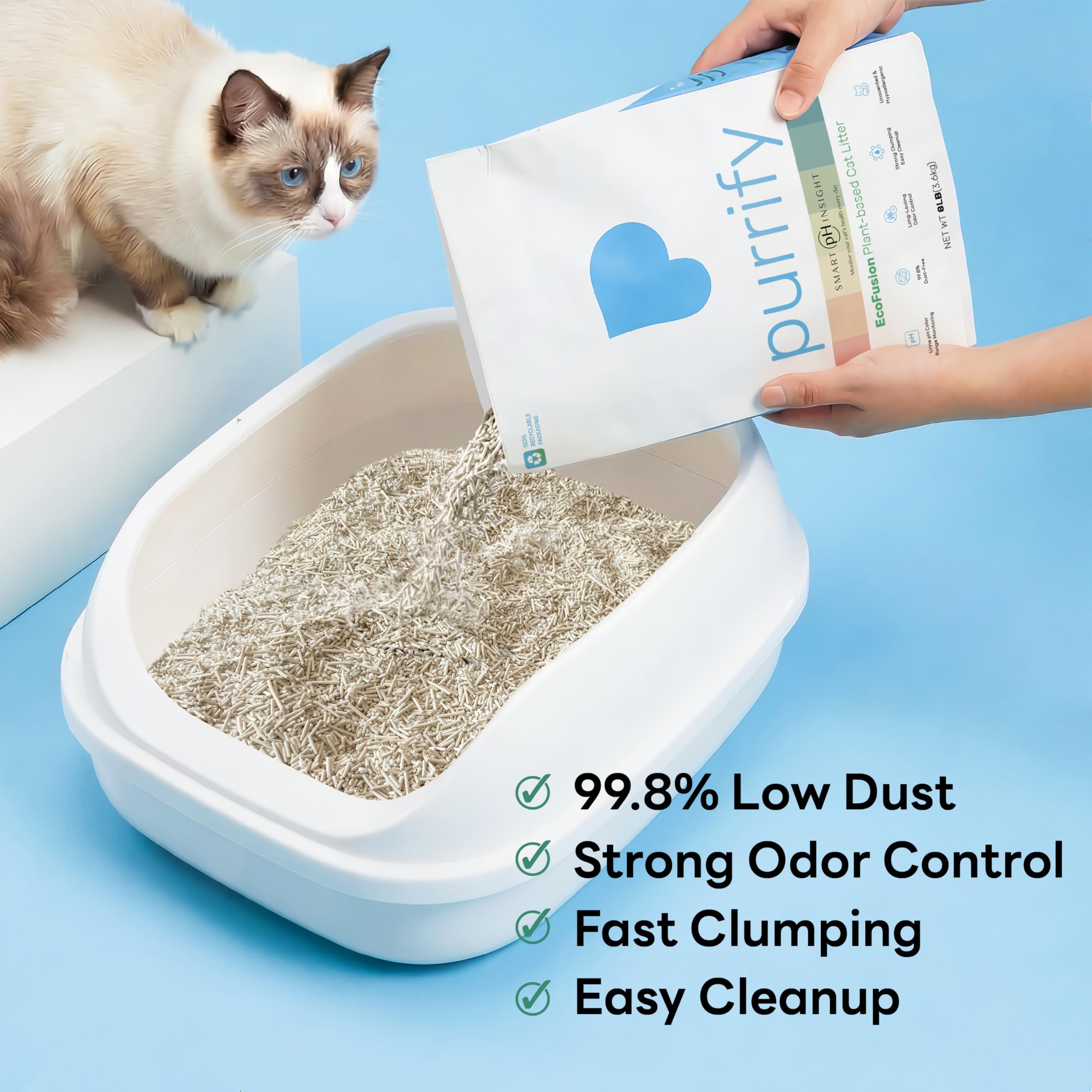 Purrify Smart Health Litter soft formula is gentle on paws