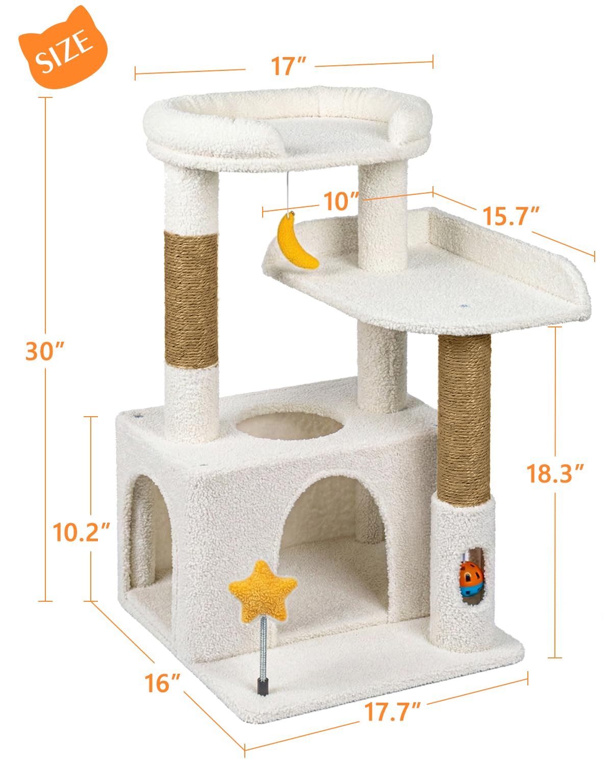 Purrlato cat condo area offering a private hideout on the tower.