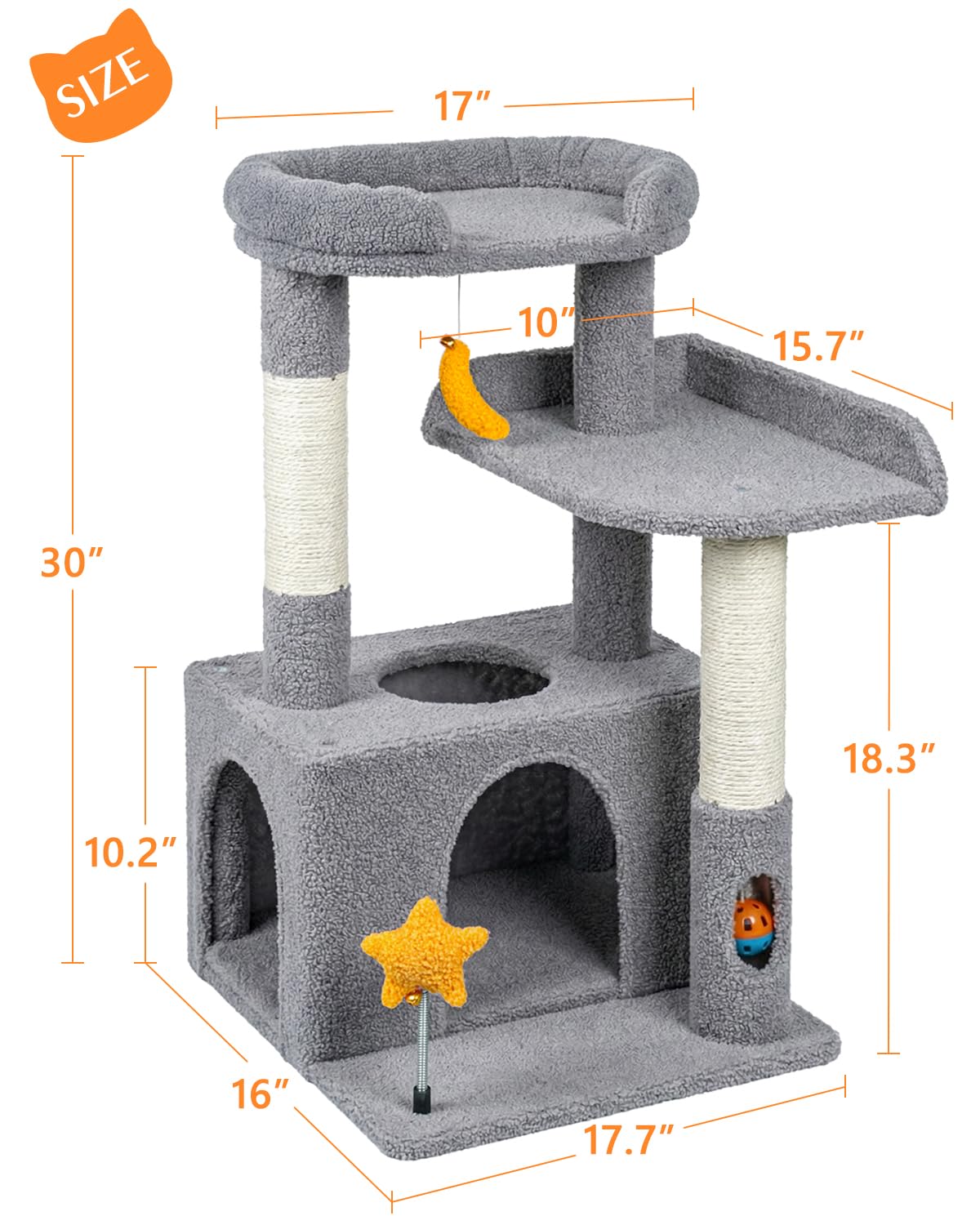 Purrlato cat condo provides enclosed private hideout during play and rest.