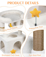 Purrlato plush platform level ideal for multi-cat lounging and watching the room.