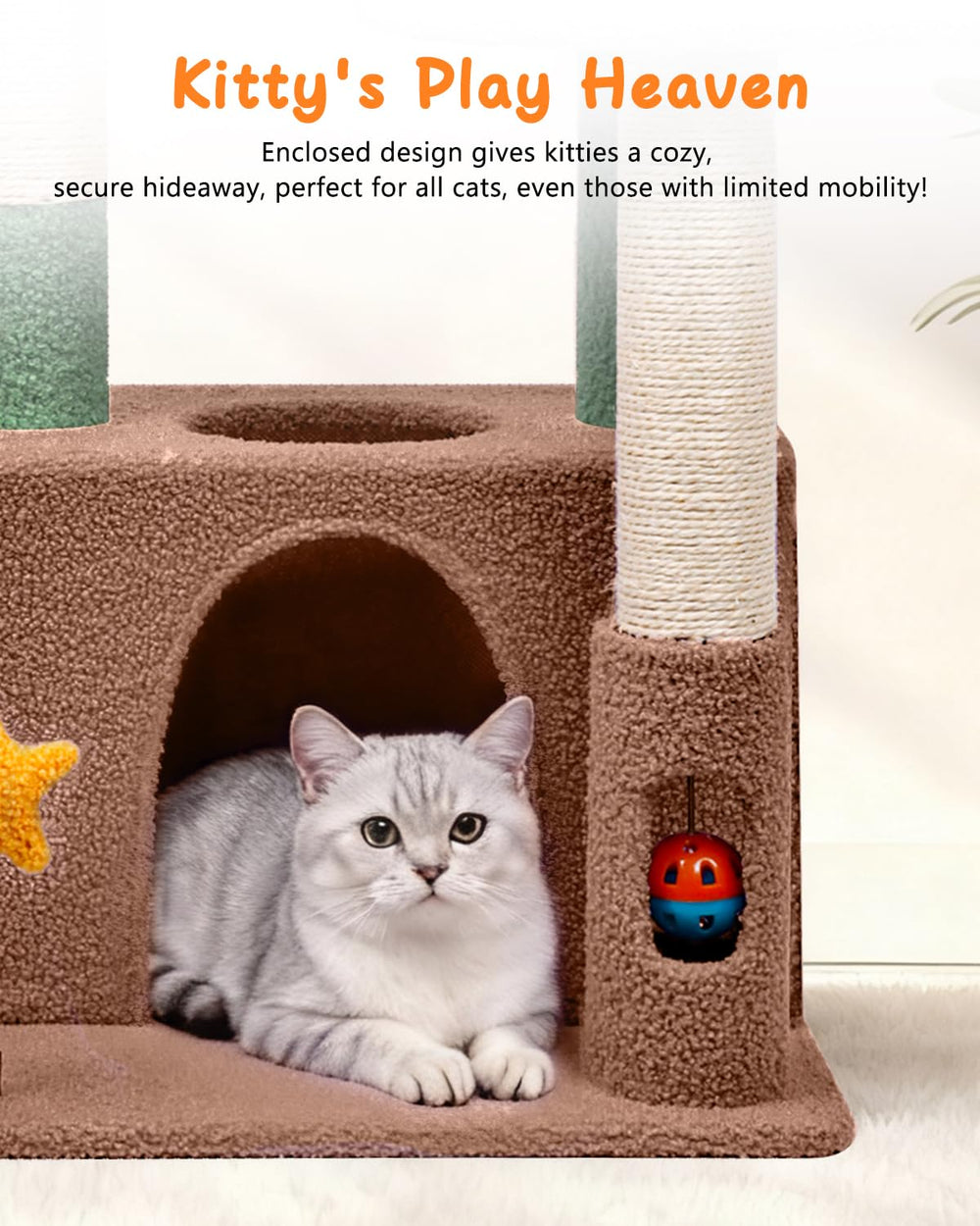 Purrlato wobble-free base supports large cats with confidence.