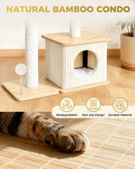 Purrlato vertical space saving design fits compact living spaces