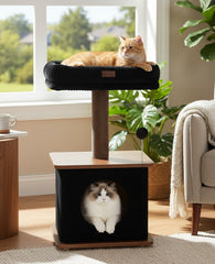 Purrlato modern cat tree Nordic loft perch for elevated lounging.