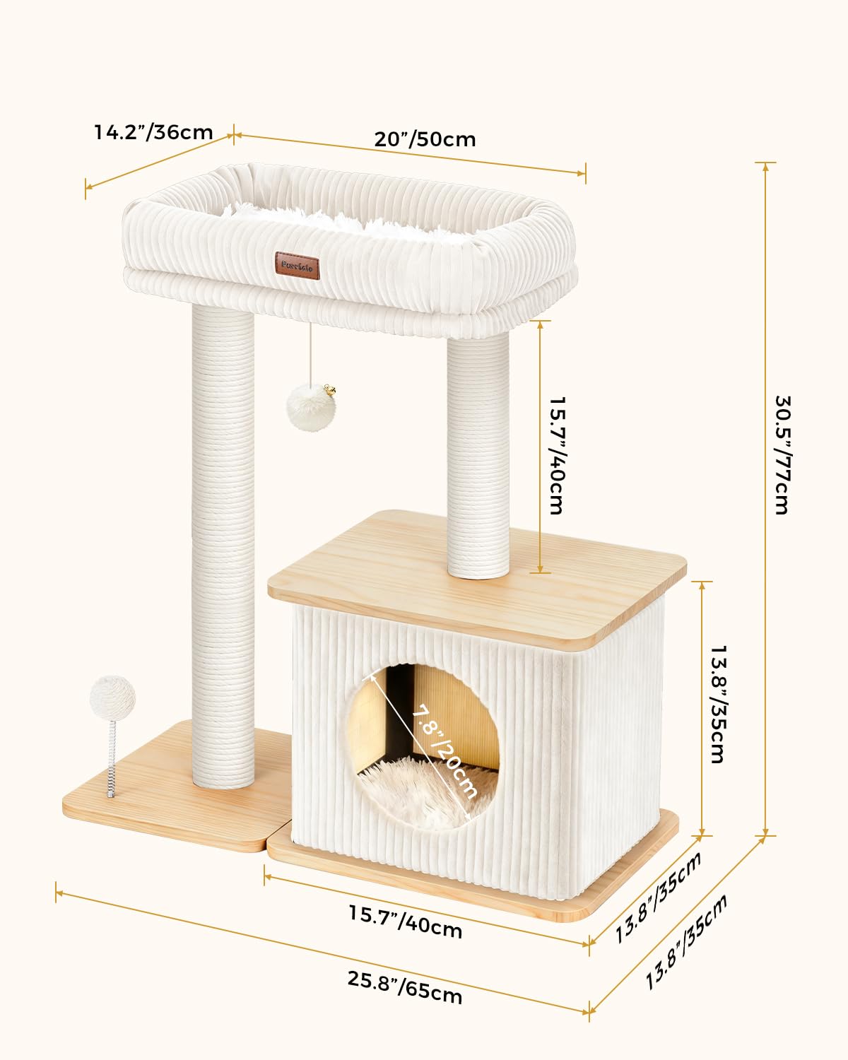 Purrlato cat tree with sisal posts satisfying scratching and furniture protection