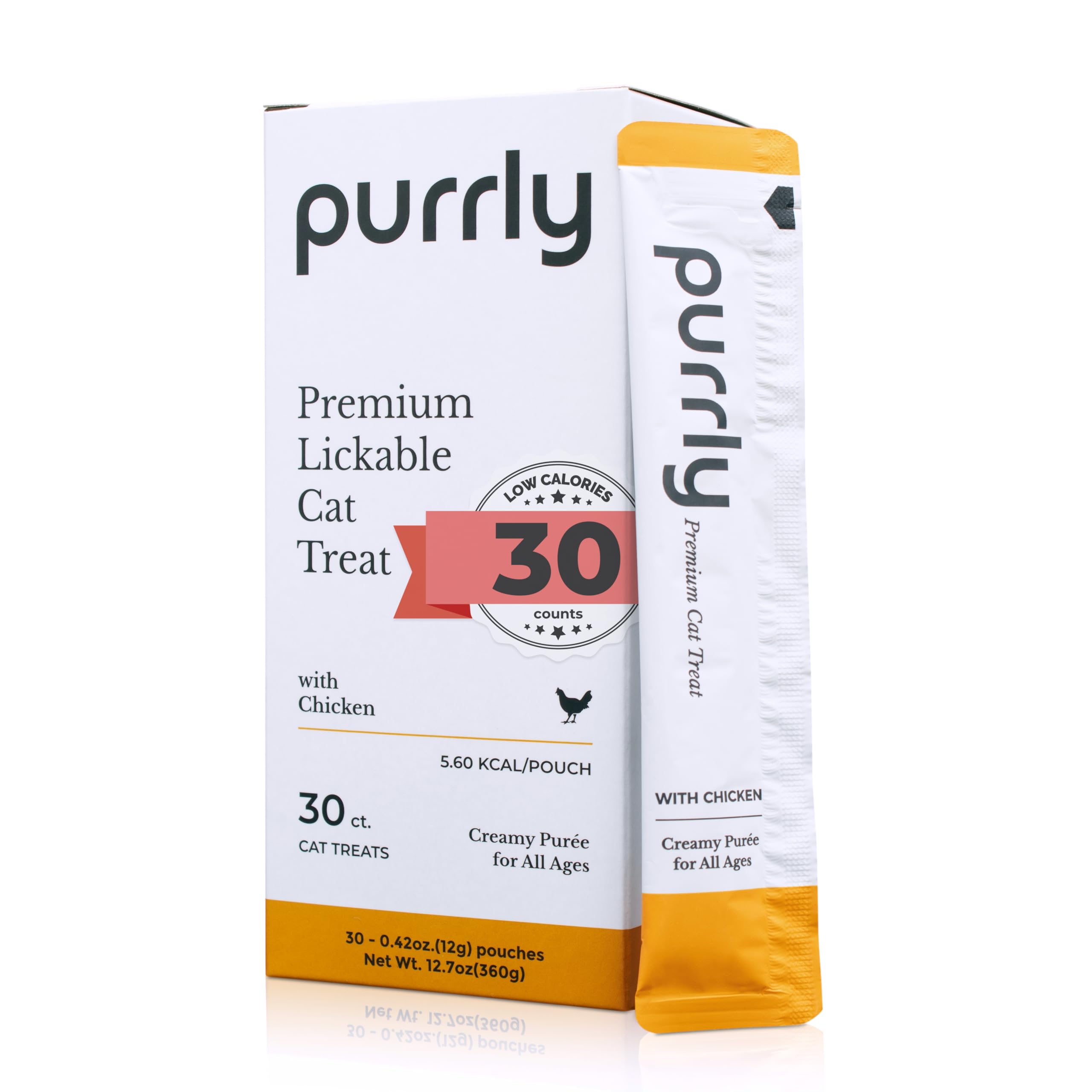 Purrly Lickable Purée chicken breast pouch with human-grade protein for cat indulgence