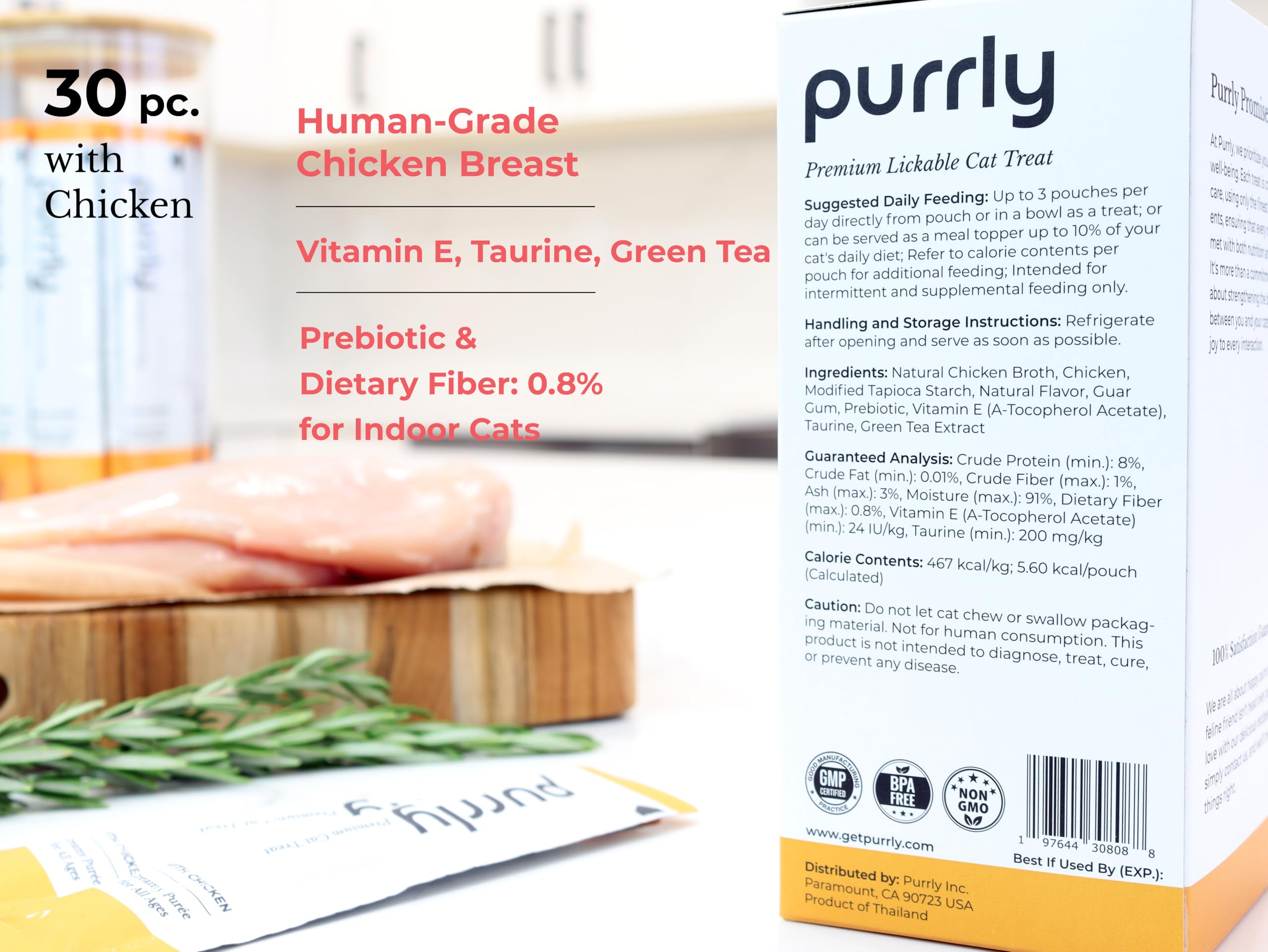 Purrly Lickable Purée with prebiotic fiber supporting digestive comfort