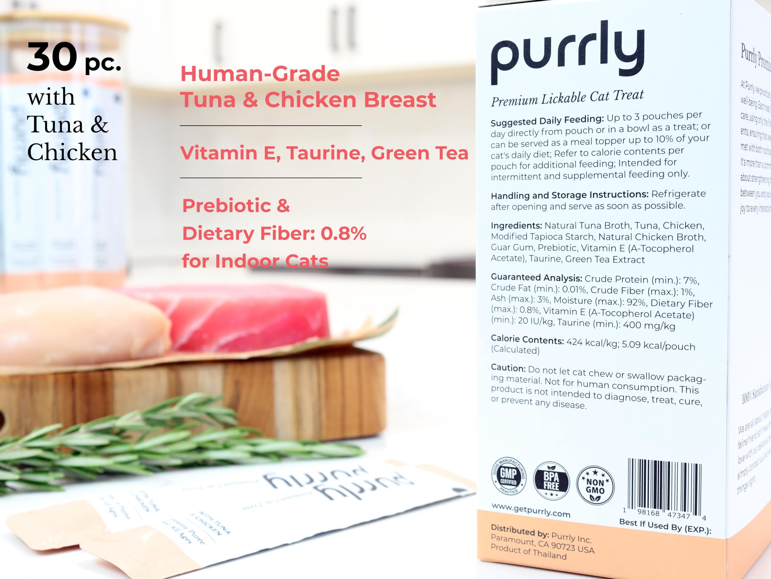 Purrly Treat Topper broth aroma entices cats and adds hydration.