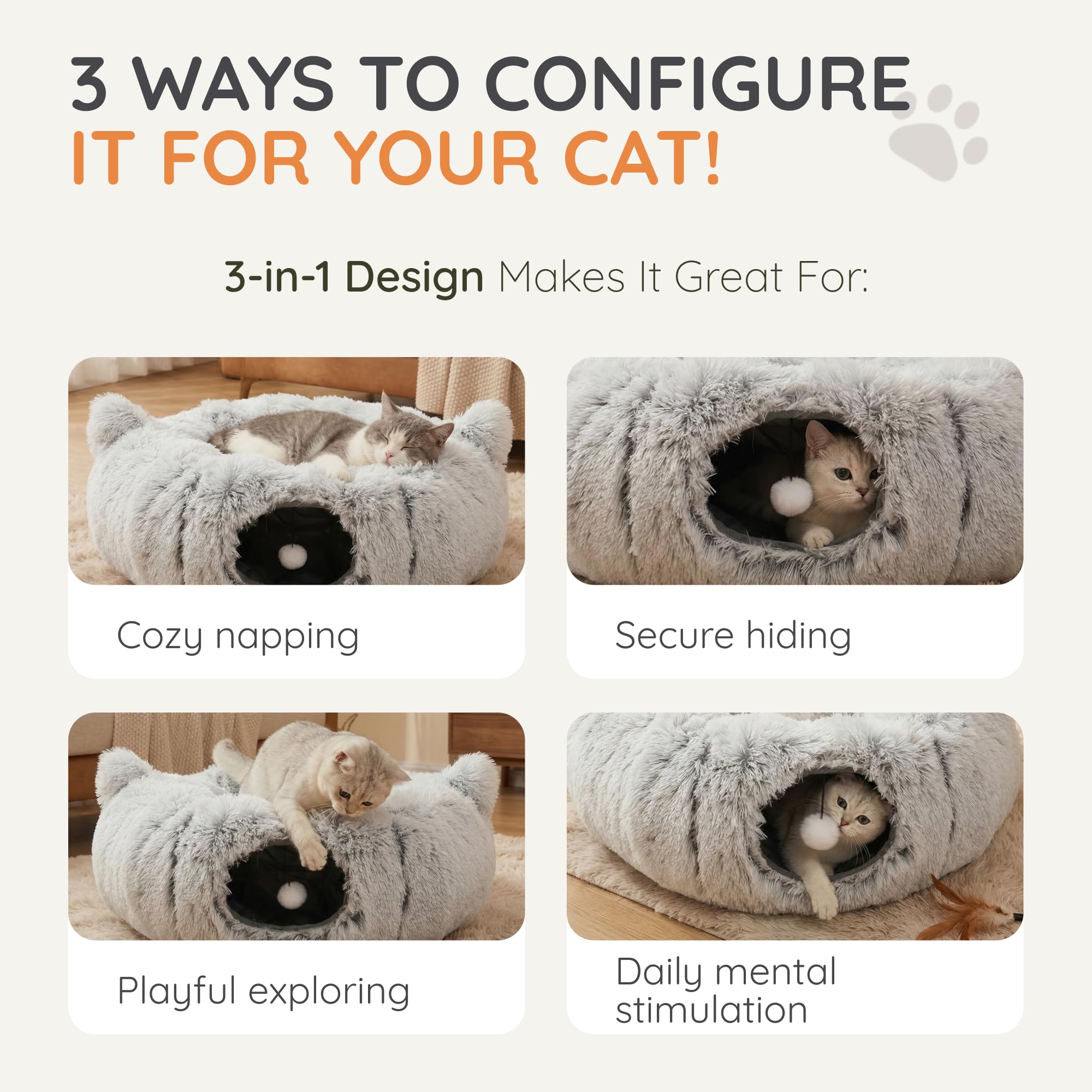 Purrpuff includes two catnip toys to encourage interactive exploration.