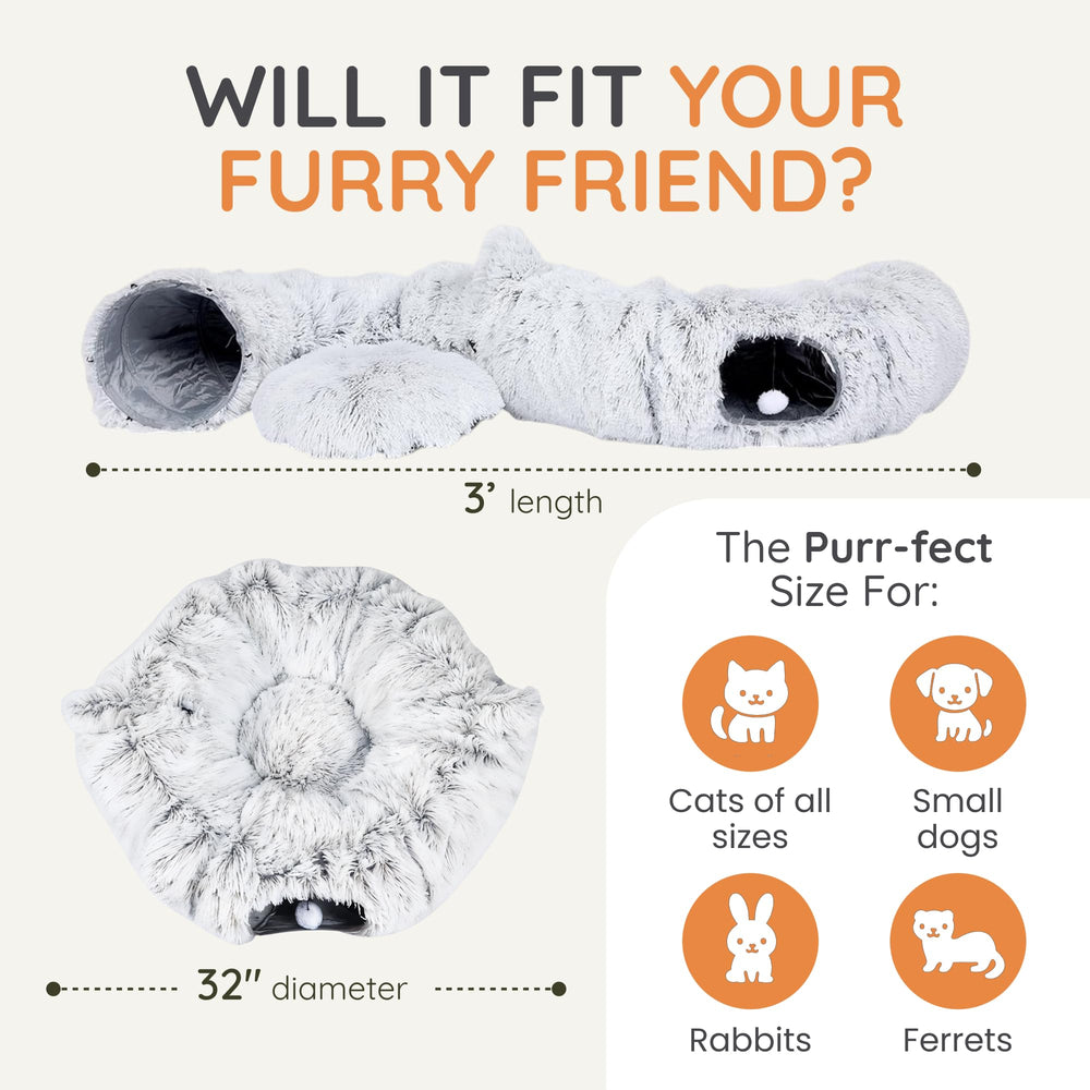 Purrpuff dangling ball provides extra motion for indoor play.
