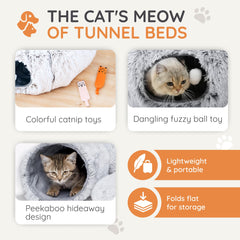 Purrpuff ultra-plush fabric offers soft comfort for naps and lounging.
