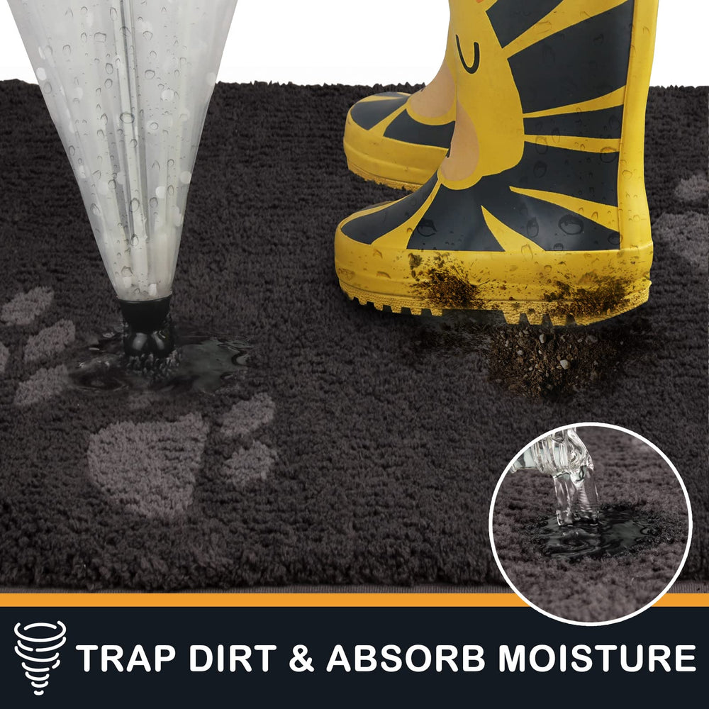 PURRUGS machine-washable door mat shows easy care in charcoal.