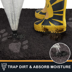 PURRUGS machine-washable door mat shows easy care in charcoal.