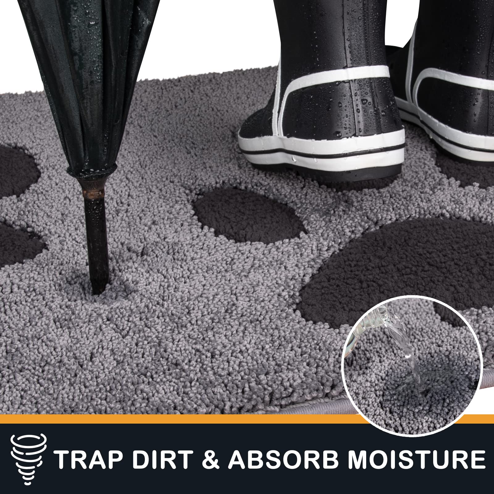 PURRUGS dirt trapping mat microfiber detail highlights absorbent pile