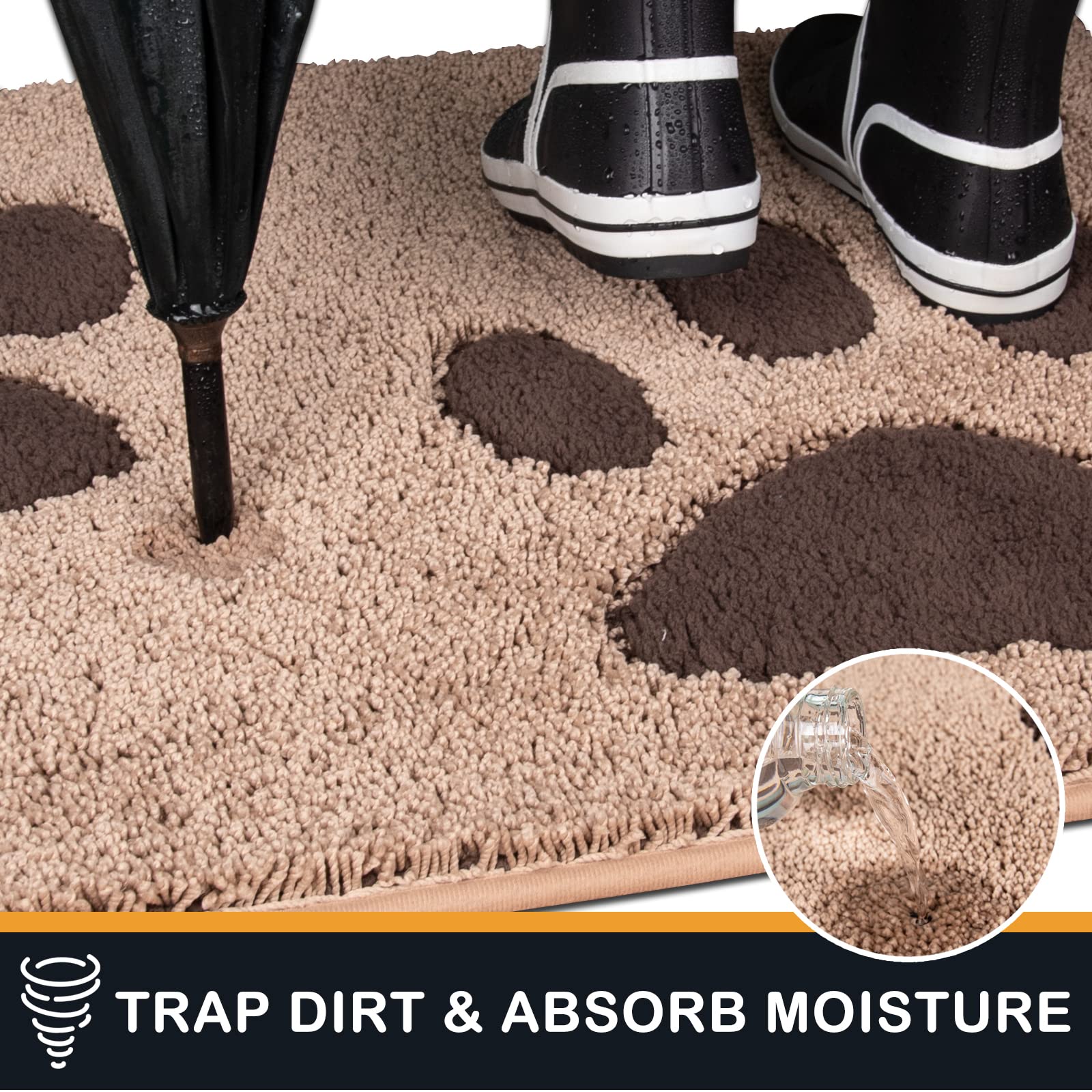 PURRUGS dirt-trapping mat pile closeup shows soft, durable microfiber