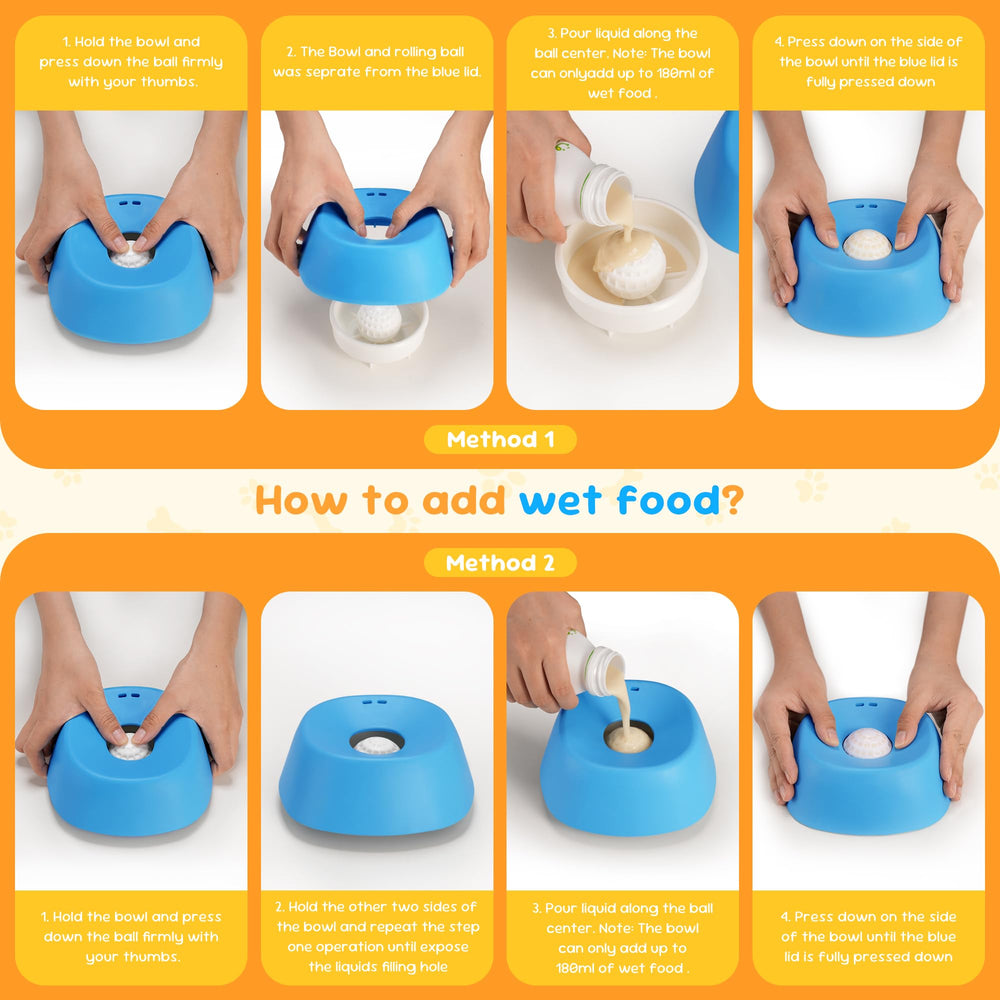 Putago lick ball inside the bowl supports steady licking.