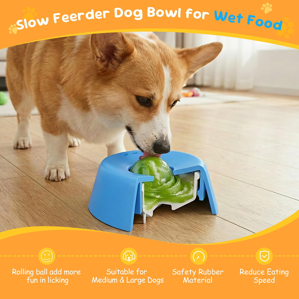 Putago slow feeder bowl demonstrating controlled liquid feeding.