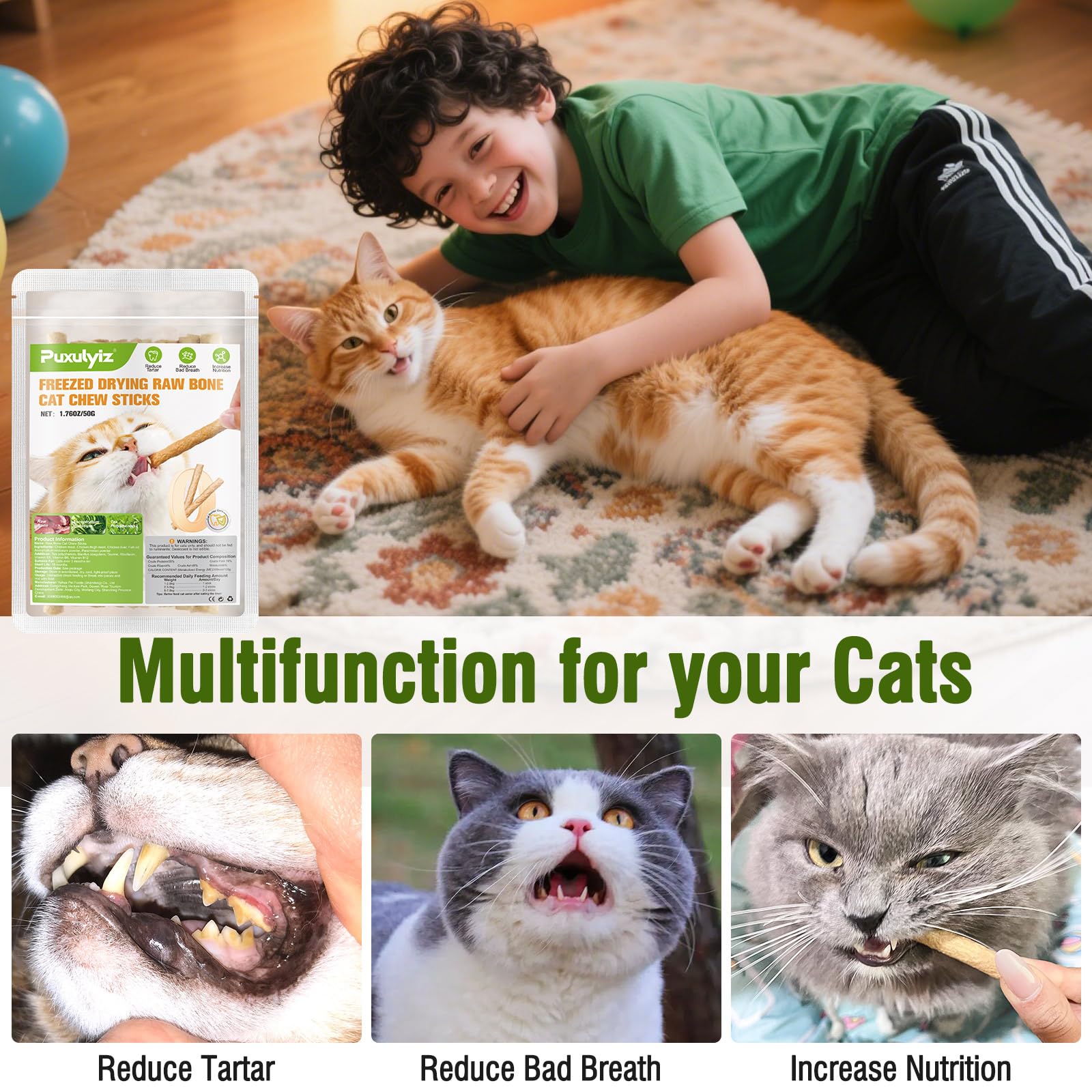 Puxulyiz porous design acts as a natural toothbrush during chews.