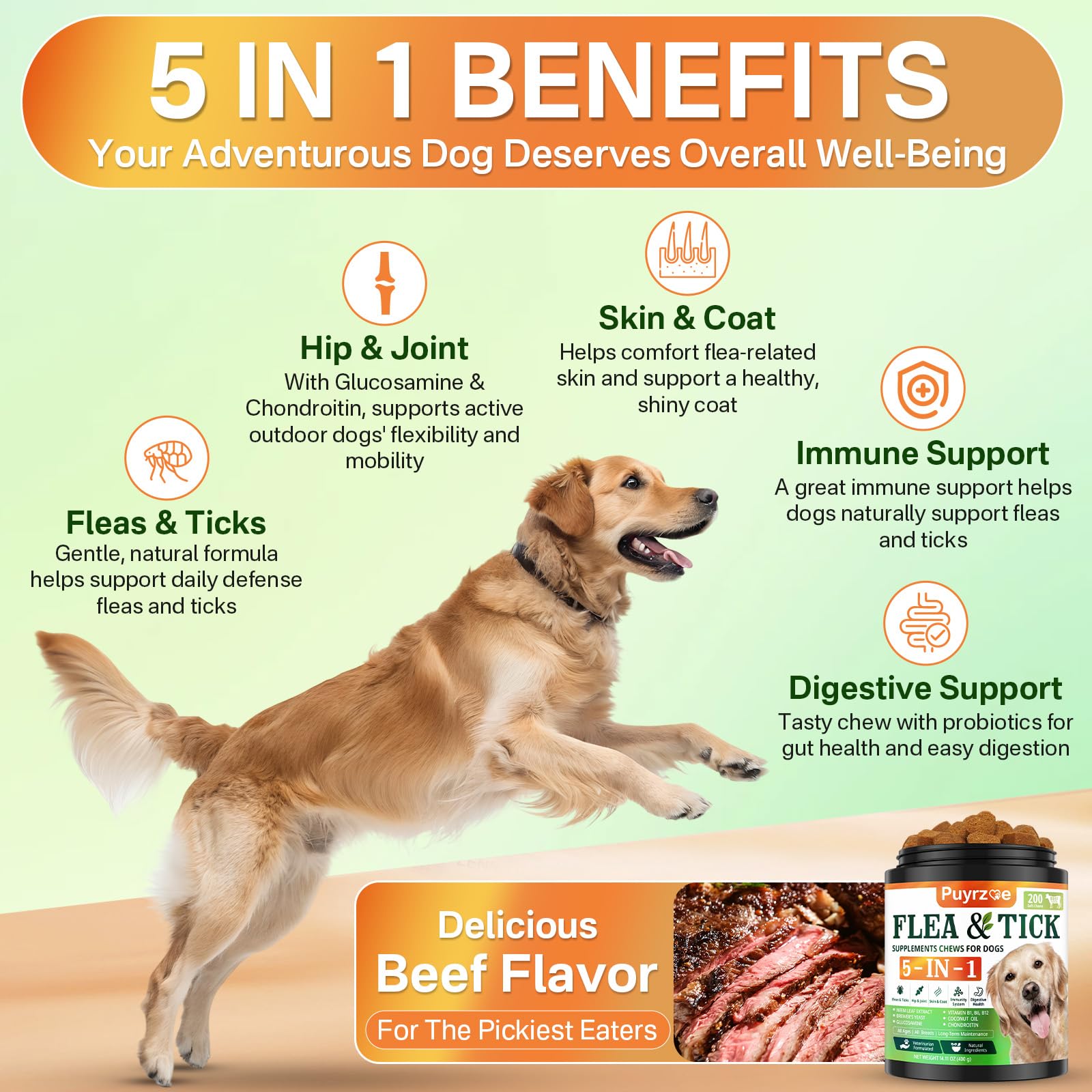 Puyrzoe beef-flavor chews are tasty and easy to feed.