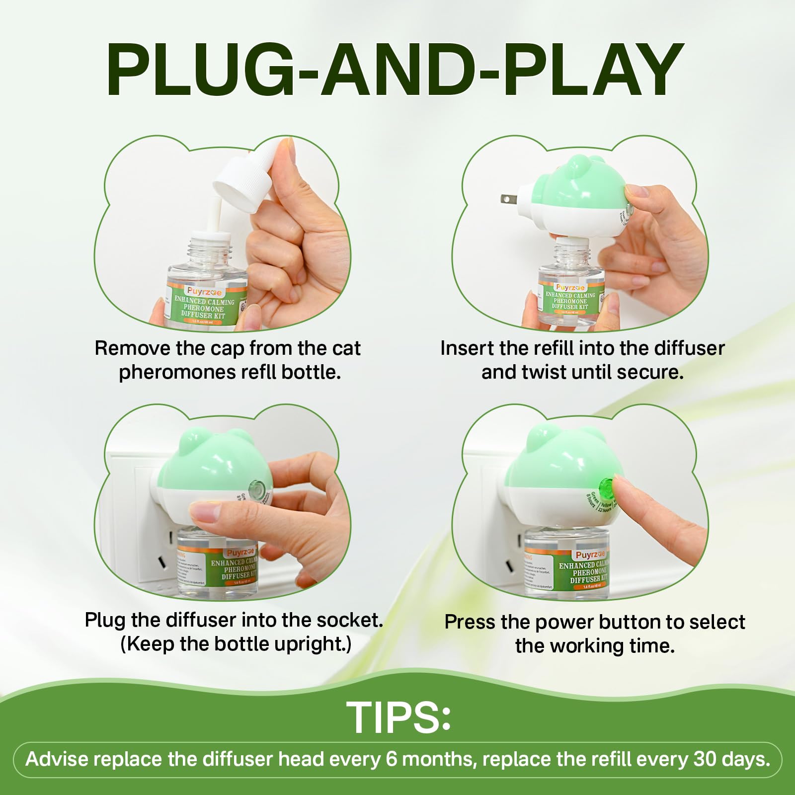 Puyrzoe kit contents include two diffusers and four refills