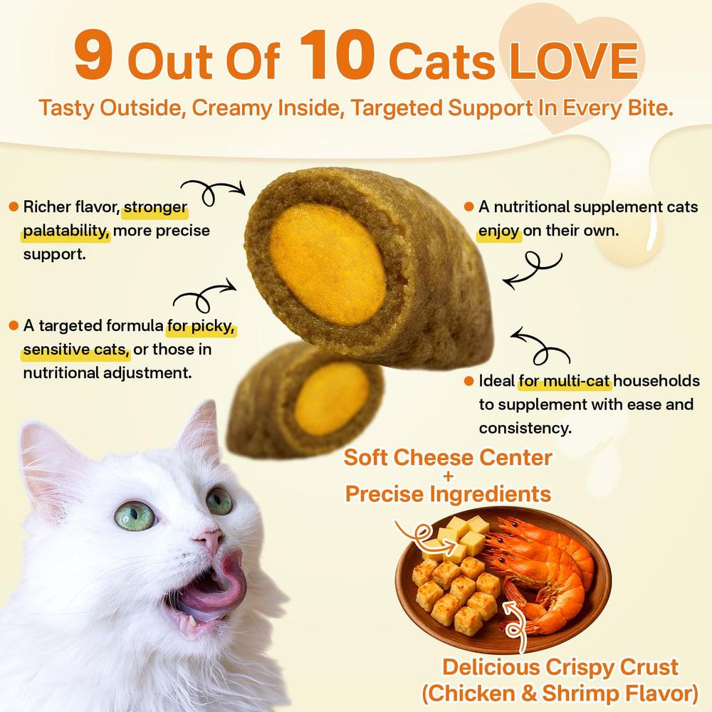 Puyrzoe cat-skin-coat-chews-chicken-shrimp-flavor entice picky cats