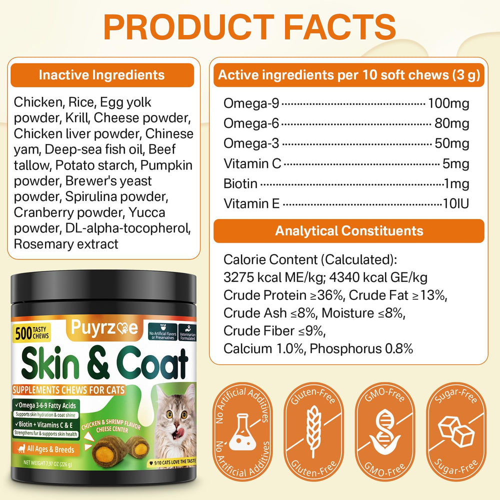 Puyrzoe cat-skin-coat-chews-daily-routine supports easy daily care