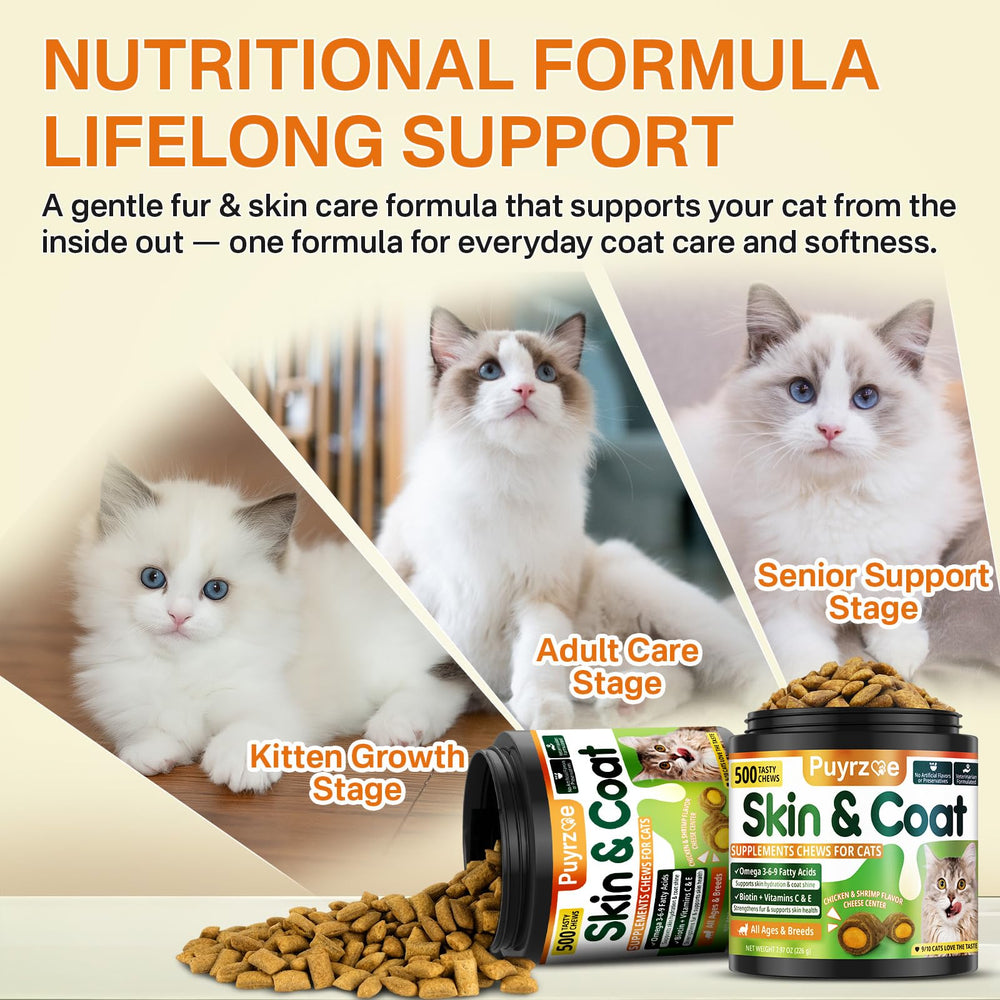 Puyrzoe cat-skin-coat-chews-multi-cat-use suits households with several felines