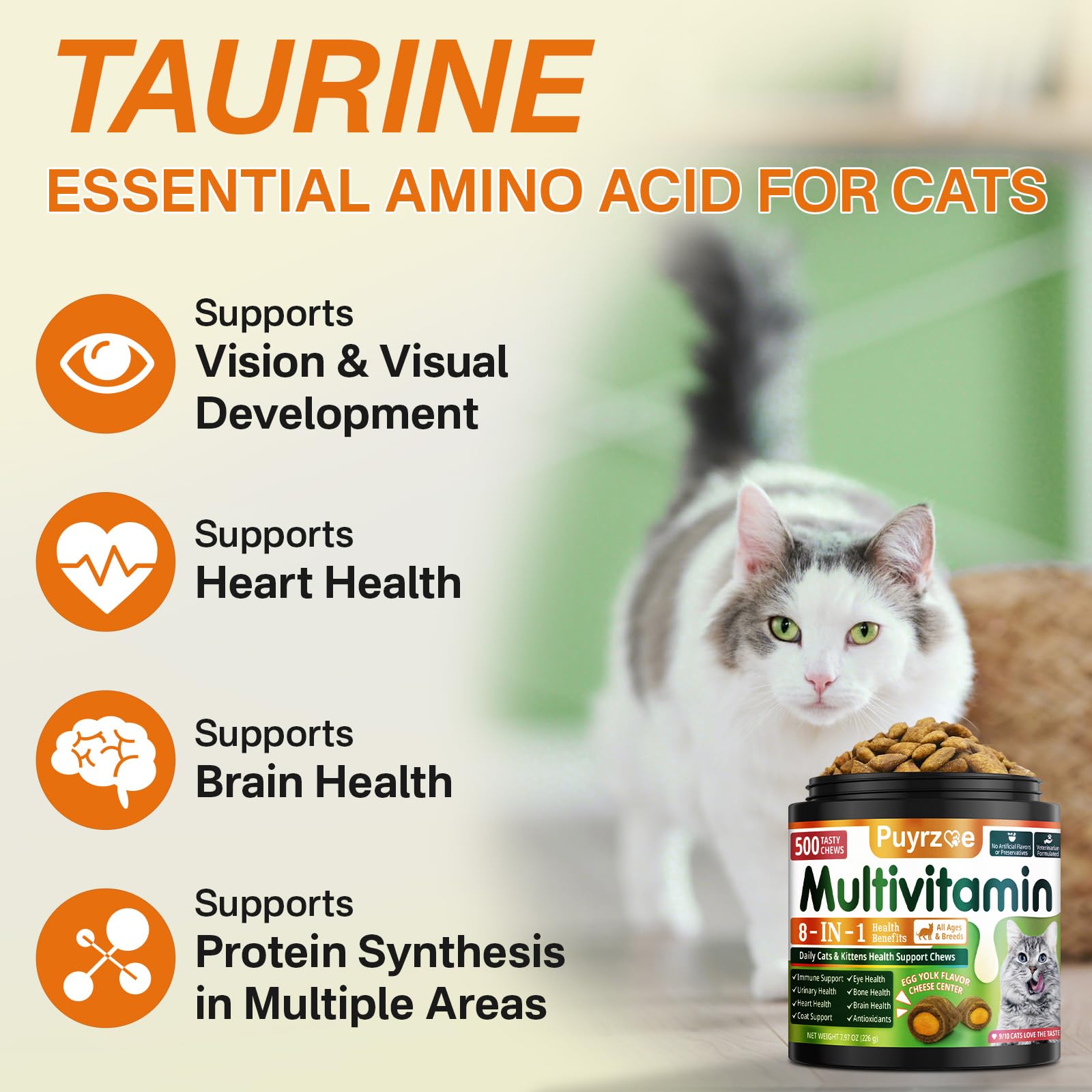 Puyrzoe cat chews loved by picky cats during daily nutrition.