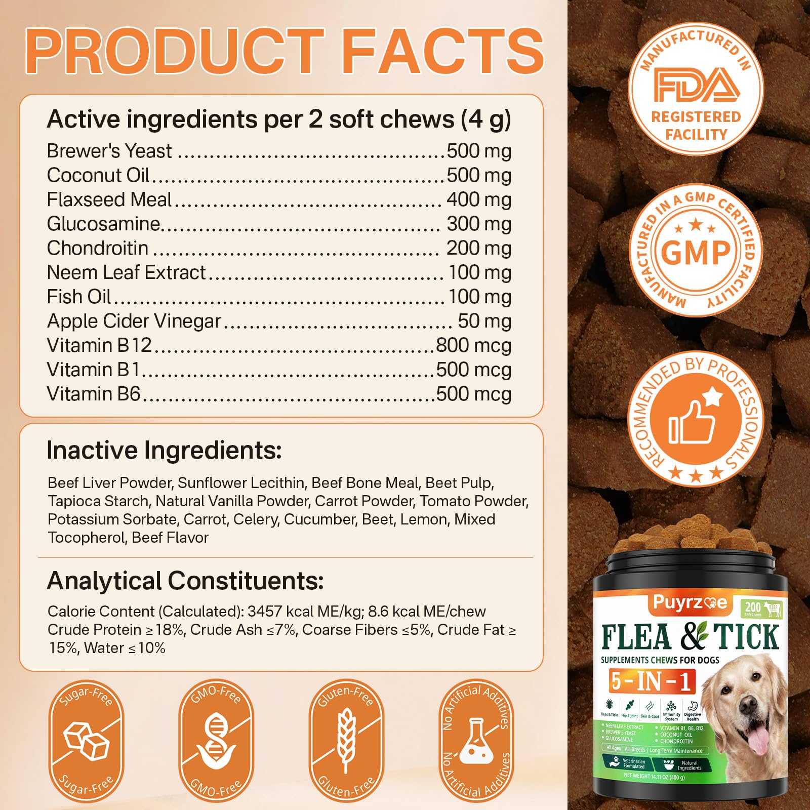 Puyrzoe easy-to-feed chews mix well with meals.
