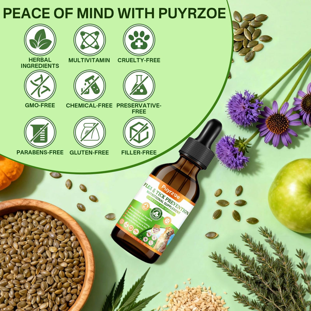 Puyrzoe omega-3-6-9 blend for healthy skin and coat.