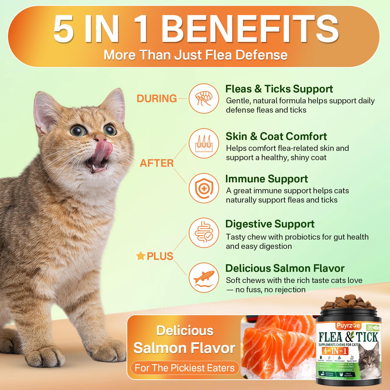 Puyrzoe salmon flavor chewables close-up for easy feeding