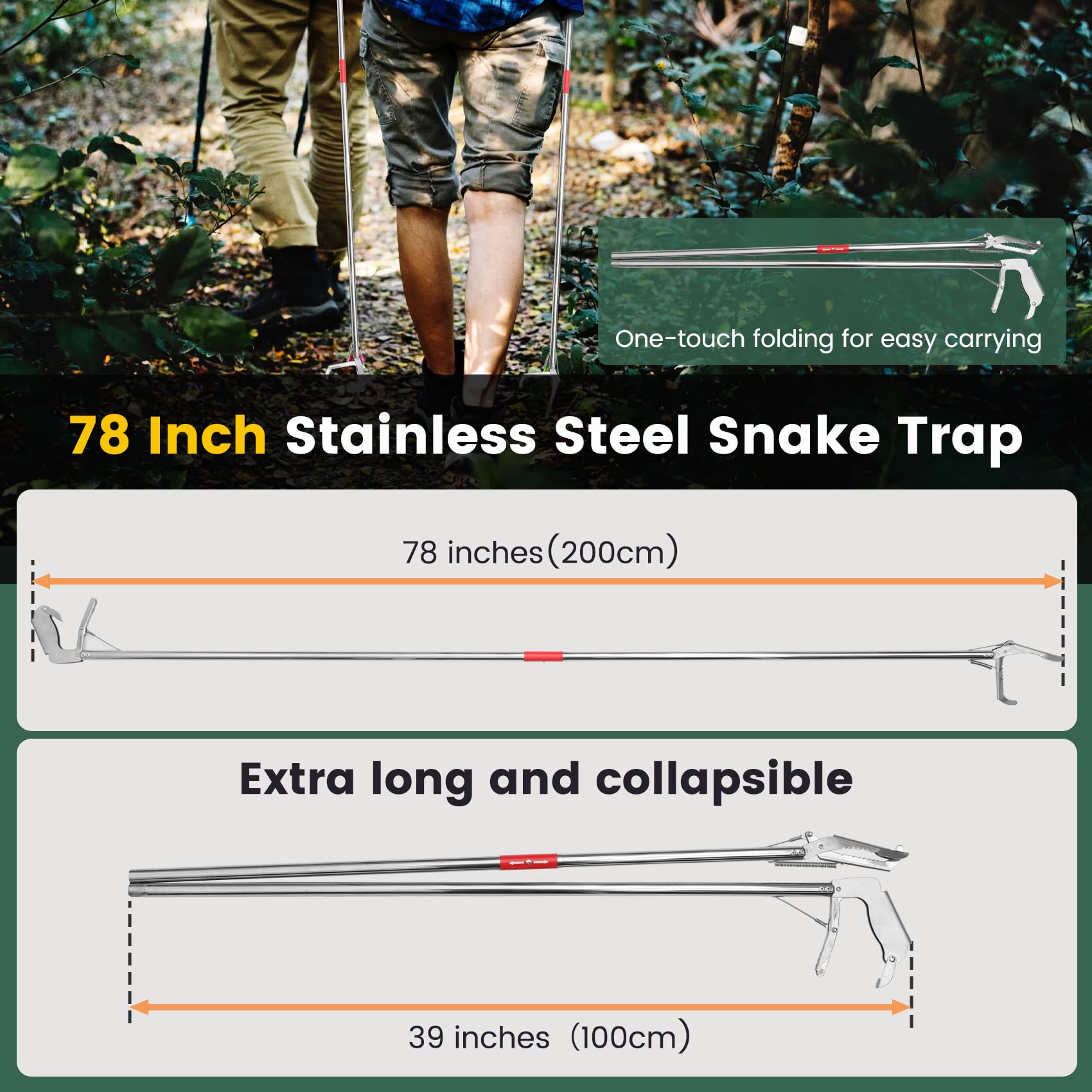 Puzau stainless steel construction resists corrosion and simplifies cleaning.