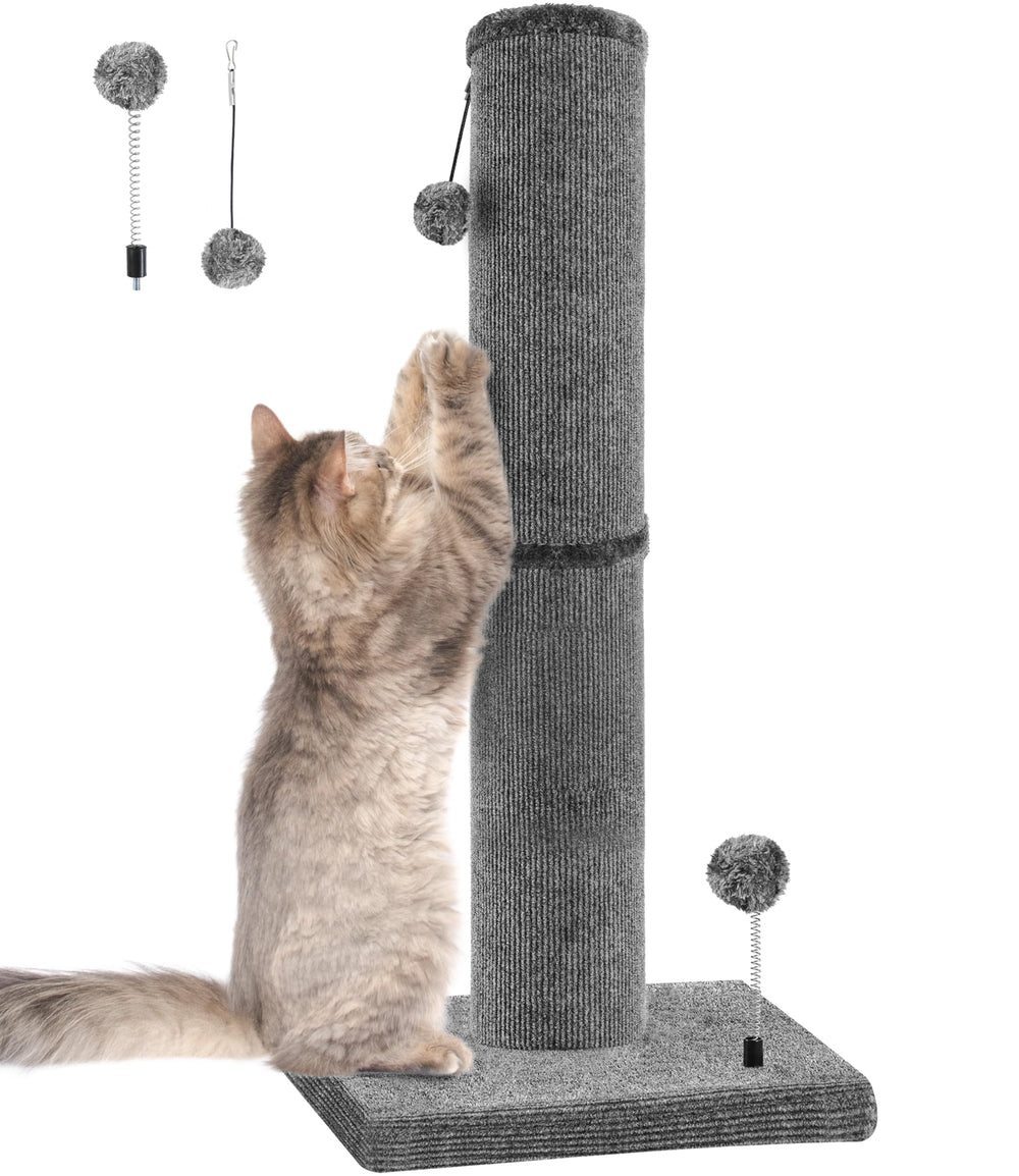PuzzlePaw Carpet Craft post provides tall scratching space for large indoor cats.