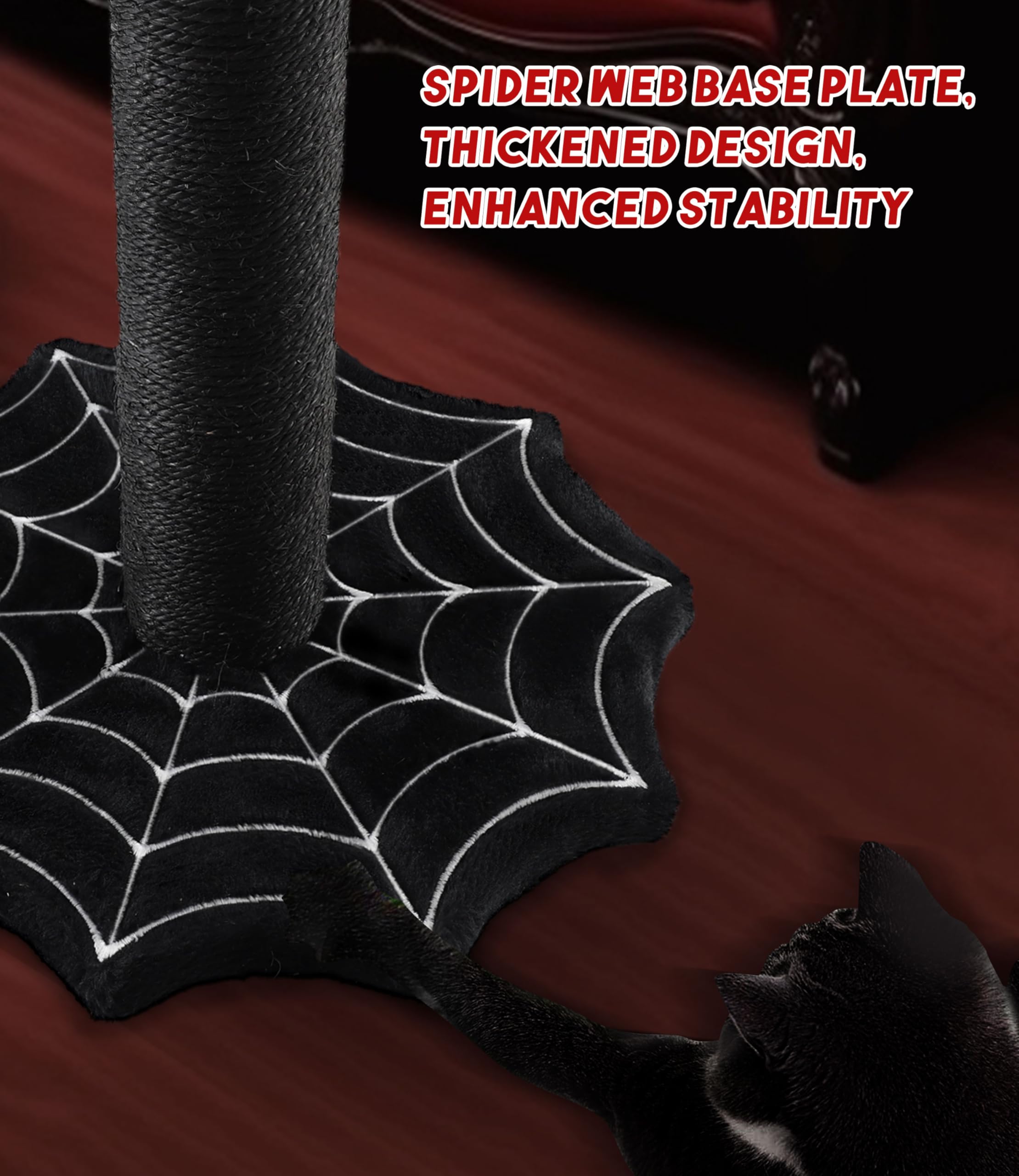 PuzzlePaw sturdy spider web base prevents tipping during vigorous play.