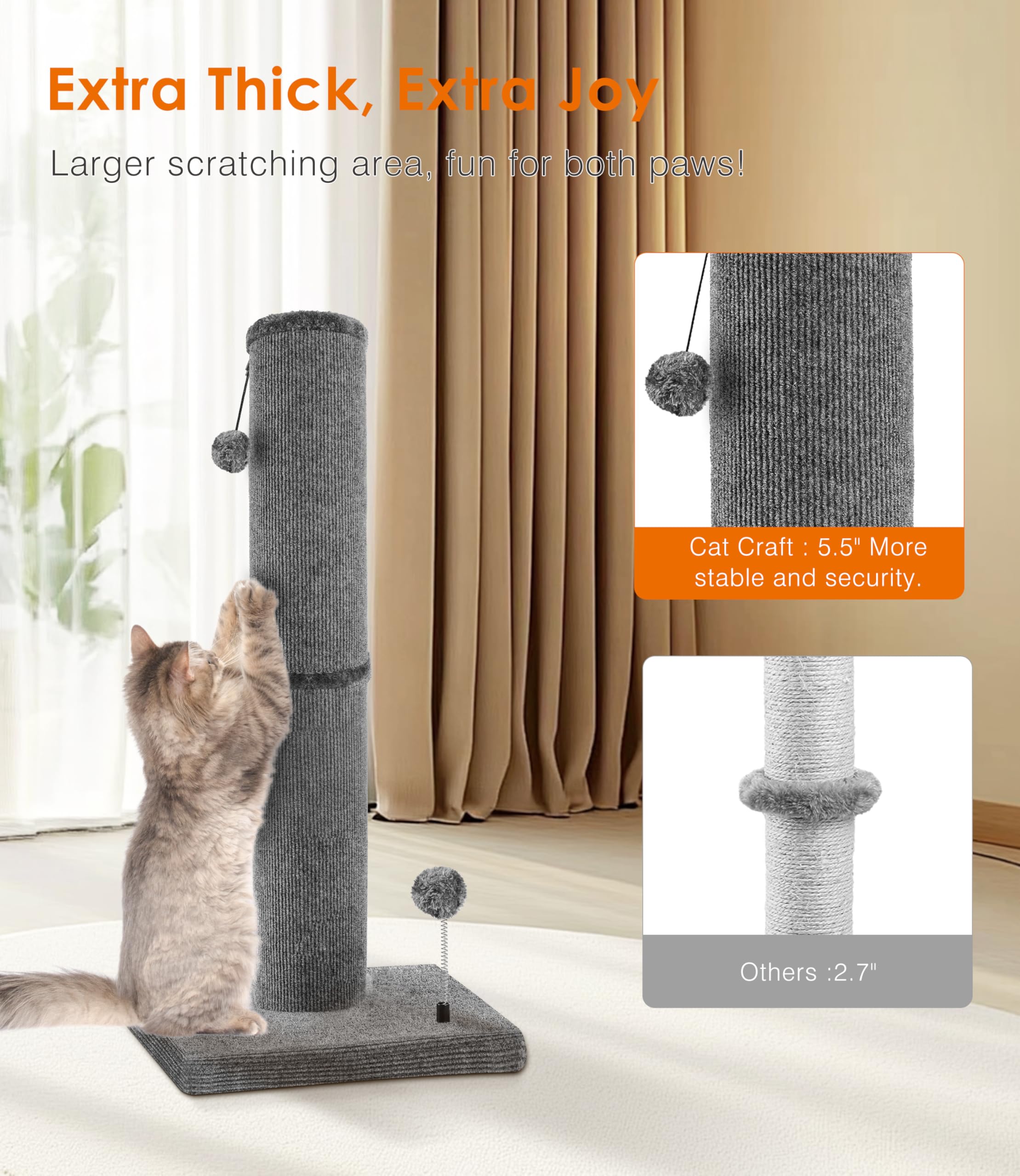 PuzzlePaw wide base ensures stable scratching during energetic play.