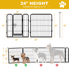 Pvpy Yvrd heavy-duty metal dog fence offers sturdy containment for energetic pets.
