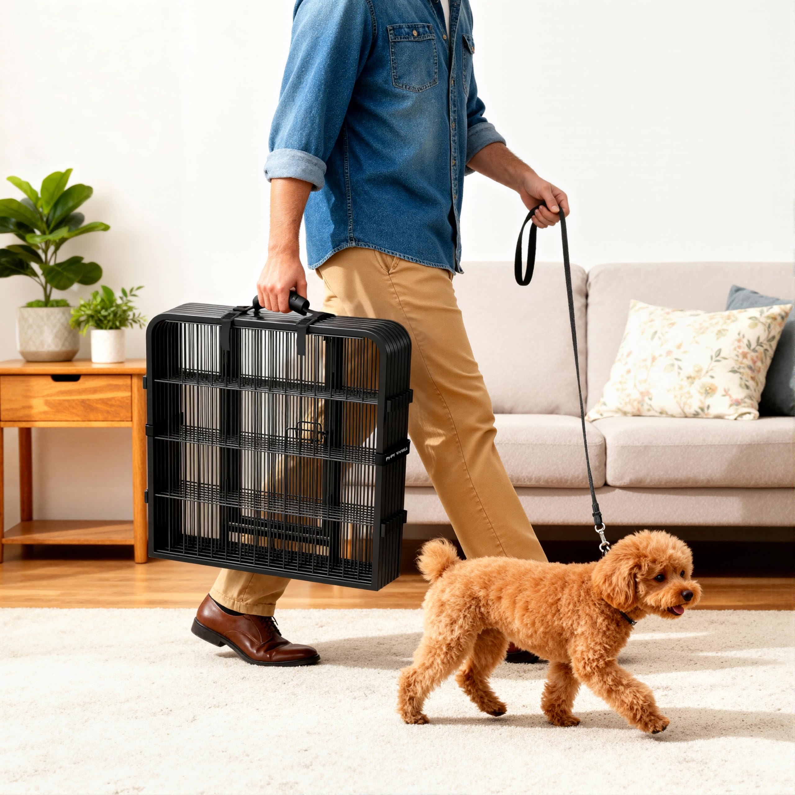 Pvpy Yvrd multi-shape modular dog pen enables versatile layouts.