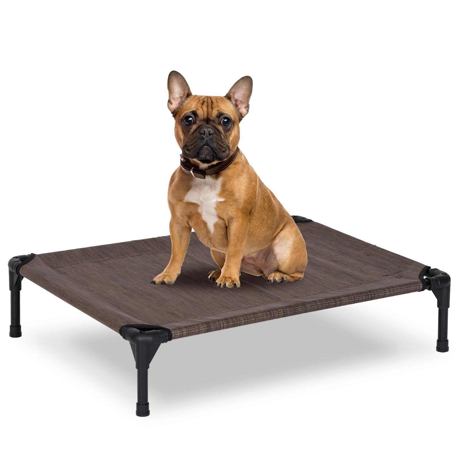 PVY elevated dog bed frame assembly for easy outdoor setup