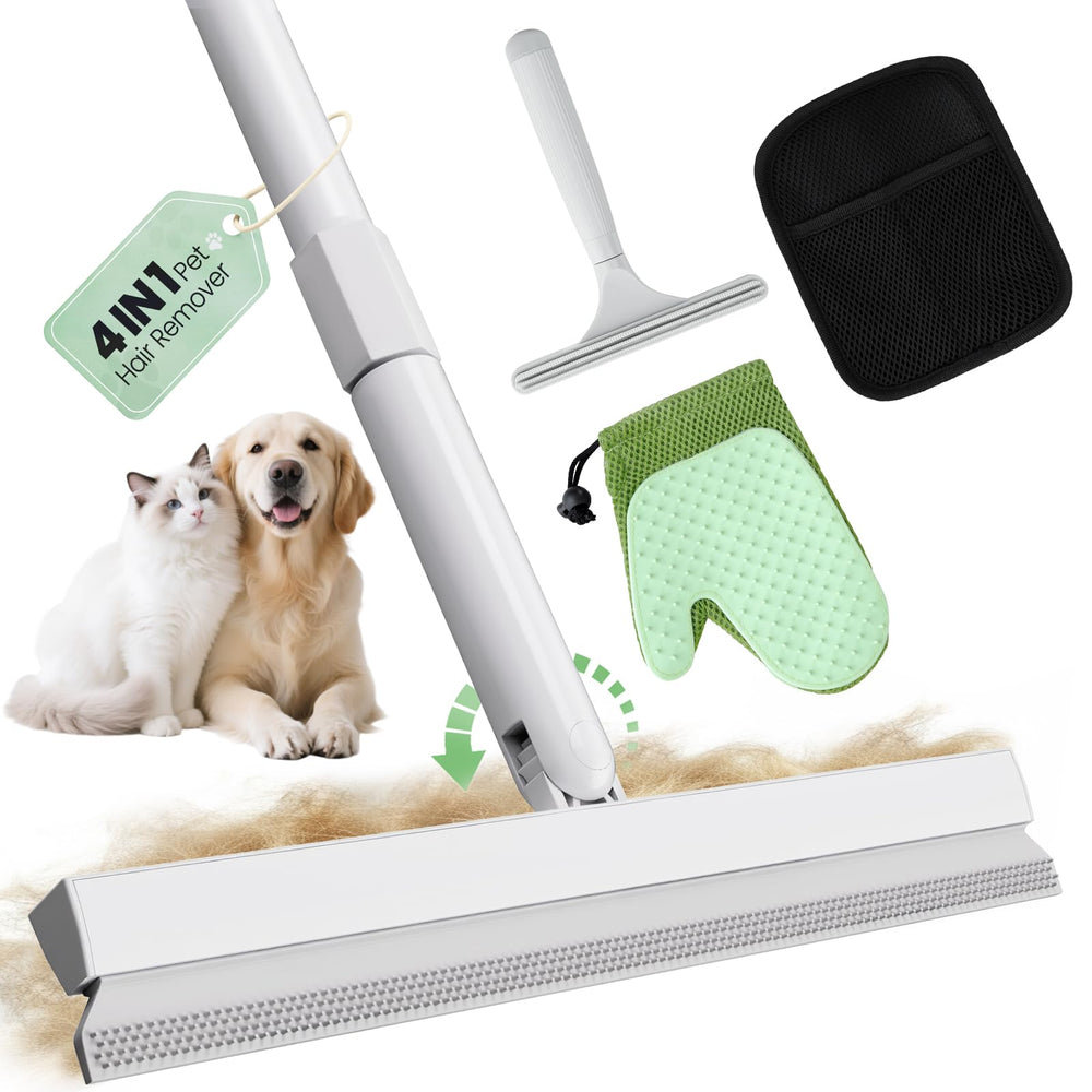 PWBSLAI carpet rake with 60-inch extendable handle for efficient pet hair removal