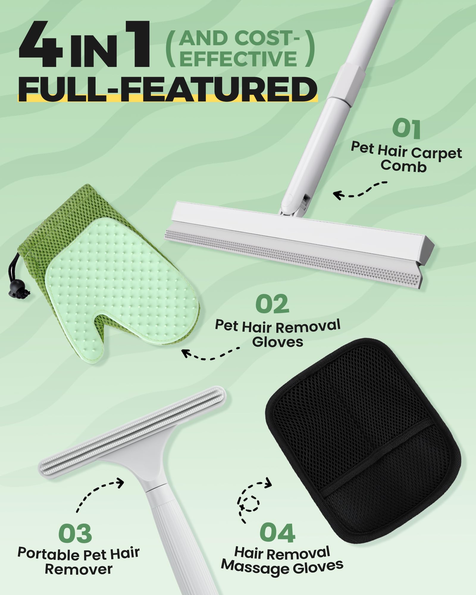 PWBSLAI durable iron handle built for daily pet hair removal tasks