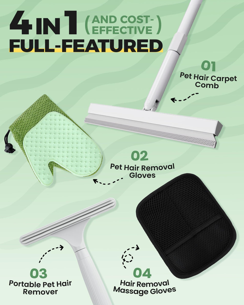 PWBSLAI durable iron handle built for daily pet hair removal tasks